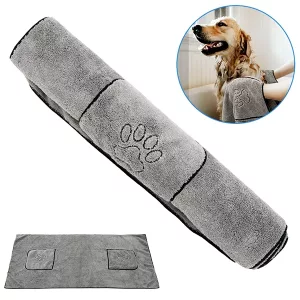 hurtigtørkende håndkle, hundehåndkle, hundebadehåndkle, mikrofiber hundehåndkle, superabsorberende håndkle, dyrehåndkle