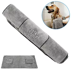 hurtigtørkende håndkle, hundehåndkle, hundebadehåndkle, mikrofiber hundehåndkle, superabsorberende håndkle, dyrehåndkle