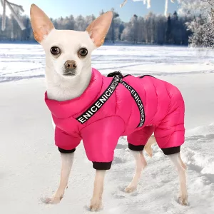 dog coat, dog clothes, dog jacket, dog jacket with harness, winter dog clothes, waterproof dog coat, dog puffer jacket