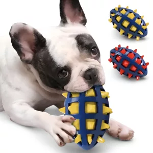 dog chew toy, dog ball toy, dog rubber toy, dog rubber ball, squeaky ball, dog squeaky ball, dog spike ball