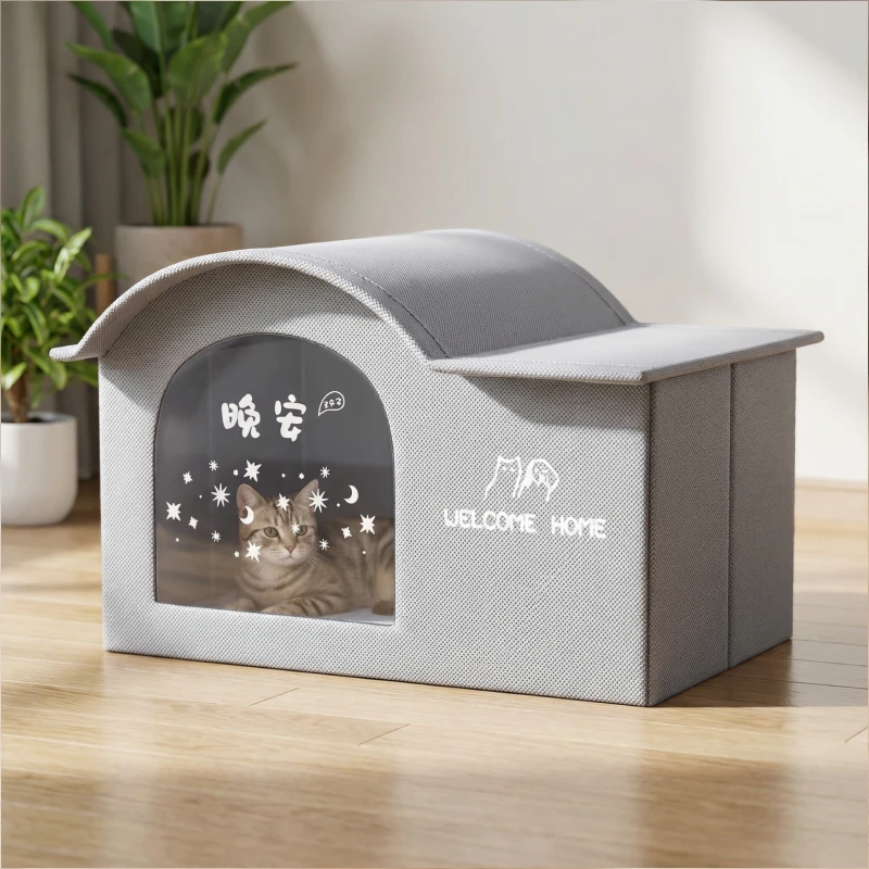 cat ice house, cat cooling house, cat house with ice bags, breathable cat house